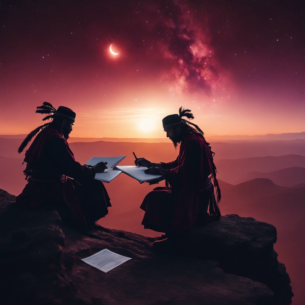 2 shamans on a scenic cliff this is on the contact page for Reiki Man